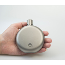 150ML Pure titanium round flat hip flask